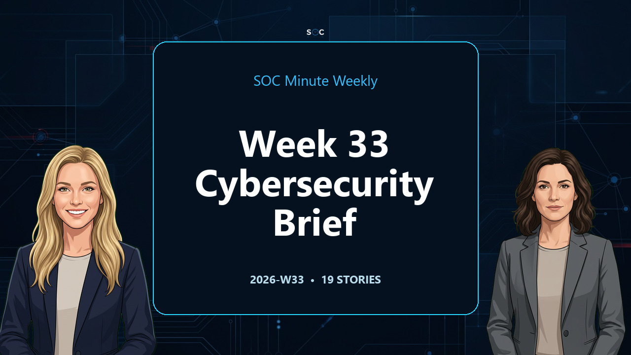 Thumbnail for SOC Minute Weekly: Exploited Infrastructure, Human Trust, and AI Access Risks