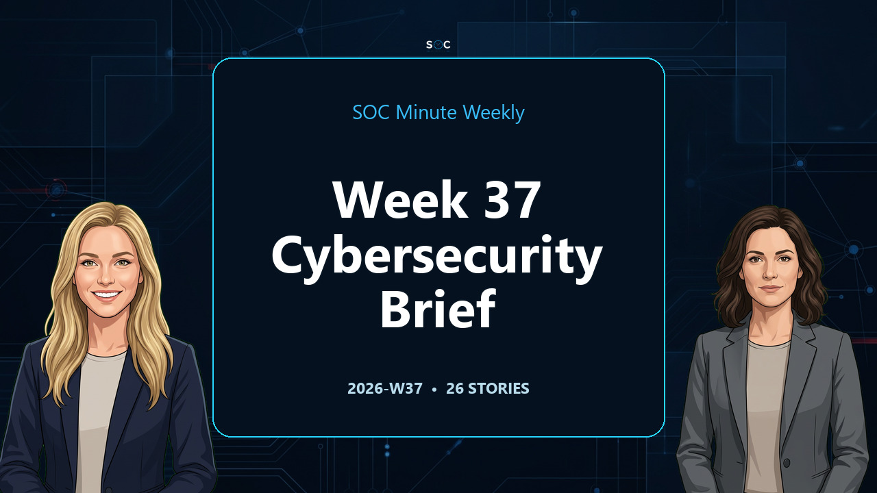 Thumbnail for SOC Minute Weekly: Exploited Control Planes, Stolen Trust, and AI at Scale